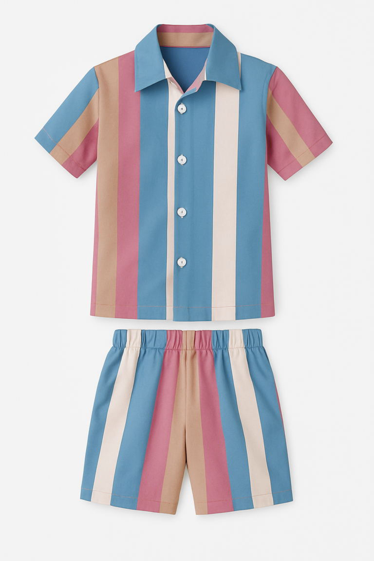 Boys blue striped coords